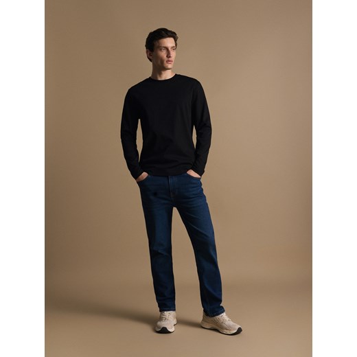 Reserved - Bawełniany longsleeve - czarny ze sklepu Reserved w kategorii T-shirty męskie - zdjęcie 186208789