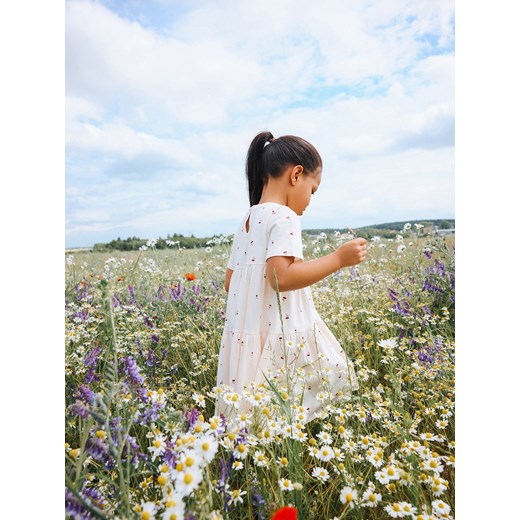 Reserved - Sukienka we wzory - kremowy - id: 486FW-02X - marki Reserved - 186208889 Reserved - Sukienka we wzory - kremowy ze sklepu Reserved w kategorii Sukienki dziewczęce - zdjęcie 186208889