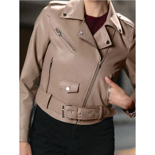 Sinsay - Kurtka ramoneska - beżowy ze sklepu Sinsay w kategorii Kurtki damskie - zdjęcie 186209667