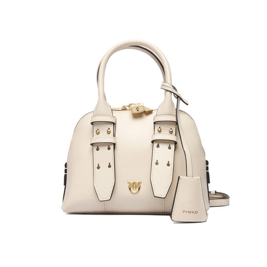 Torebka PINKO Bowling Bag Zip Mini AI 25-26 PLTT 105333 A0QO Écru ze sklepu eobuwie.pl w kategorii Kuferki - zdjęcie 186209709
