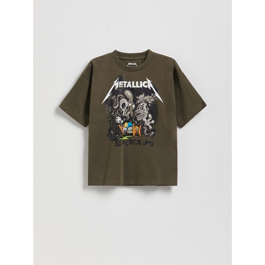 Reserved - T-shirt Metallica - zielony ze sklepu Reserved w kategorii T-shirty chłopięce - zdjęcie 186210465