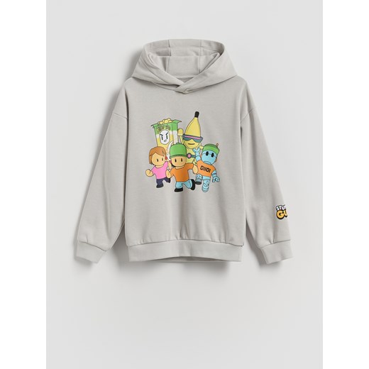 Reserved - Bluza z kapturem Stumble Guys - jasnoszary ze sklepu Reserved w kategorii Bluzy chłopięce - zdjęcie 186210867