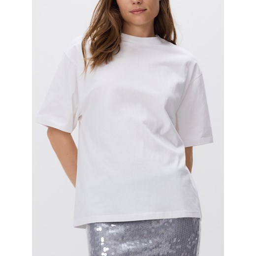 Reserved - Bawełniany t-shirt oversize - biały ze sklepu Reserved w kategorii Bluzki damskie - zdjęcie 186210977