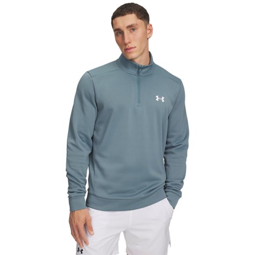 Męska bluza treningowa UNDER ARMOUR UA Armour Fleece 1/4 Zip - niebieska ze sklepu Sportstylestory.com w kategorii Bluzy męskie - zdjęcie 186212218