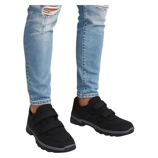 Męskie buty trekkingowe na rzepy /E7-3 18187 T480/ ze sklepu Pantofelek24.pl w kategorii Buty trekkingowe męskie - zdjęcie 186213088