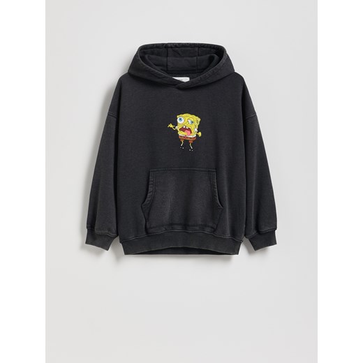 Reserved - Bawełniana bluza SpongeBob - czarny ze sklepu Reserved w kategorii Bluzy chłopięce - zdjęcie 186213417