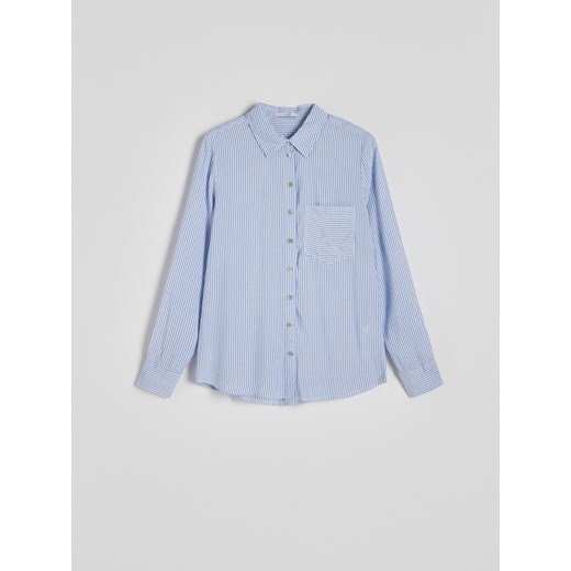 Reserved - Koszula regular z wiskozy - jasnoniebieski ze sklepu Reserved w kategorii Koszule damskie - zdjęcie 186213429