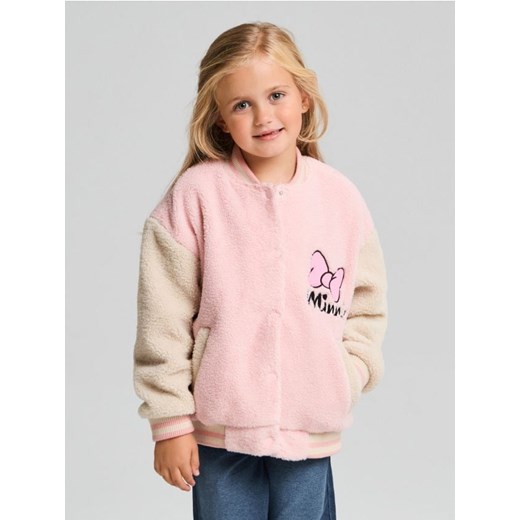 Sinsay - Kurtka bomberka uszyta z misia Minnie Mouse - kremowy - id: 214CF-01X - marki Sinsay - 186214096 Sinsay - Kurtka bomberka uszyta z misia Minnie Mouse - kremowy ze sklepu Sinsay w kategorii Kurtki dziewczęce - zdjęcie 186214096