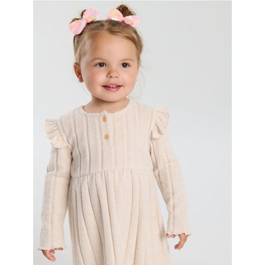 Sinsay - Sukienka z dodatkiem wiskozy - kremowy ze sklepu Sinsay w kategorii Sukienki niemowlęce - zdjęcie 186214098