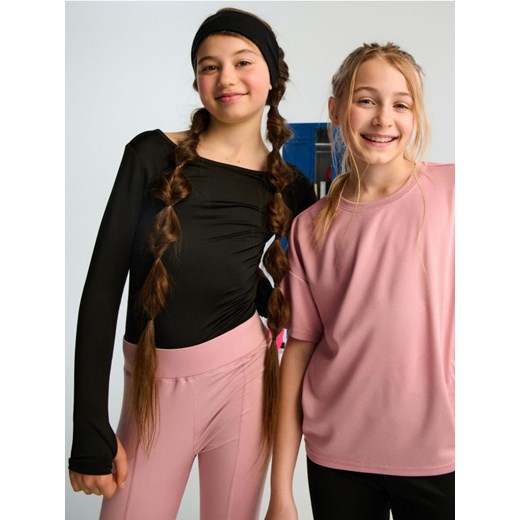 Sinsay - Sportowe body w stylu basic z długimi rękawami - czarny ze sklepu Sinsay w kategorii Bluzki dziewczęce - zdjęcie 186214108