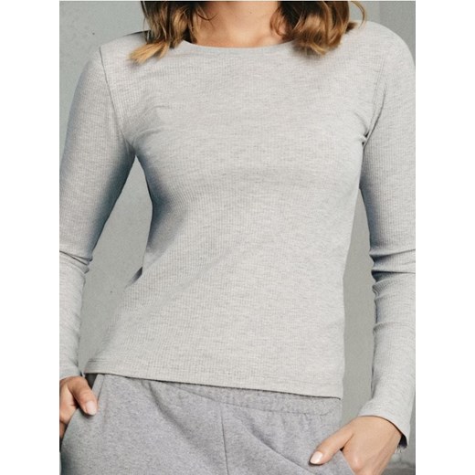 Sinsay - Koszulka z długimi rękawami - szary ze sklepu Sinsay w kategorii Bluzki damskie - zdjęcie 186214109