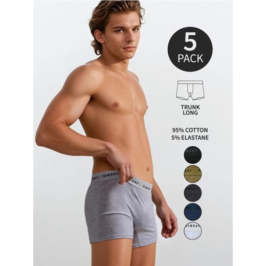 Sinsay - Bawełniane bokserki long 5pack - wielobarwny ze sklepu Sinsay w kategorii Majtki męskie - zdjęcie 186214156