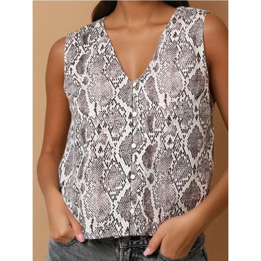 Sinsay - Bluzka z wiskozy - wielobarwny ze sklepu Sinsay w kategorii Bluzki damskie - zdjęcie 186214185