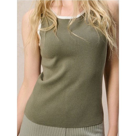 Sinsay - Bluzka bez rękawów - zielony ze sklepu Sinsay w kategorii Bluzki damskie - zdjęcie 186214778