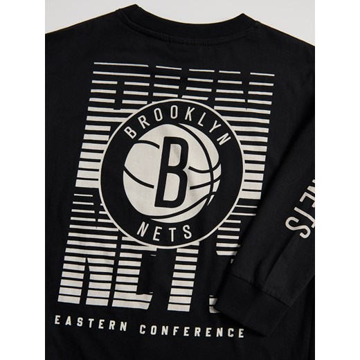 Reserved - Longsleeve Brooklyn Nets NBA - czarny ze sklepu Reserved w kategorii T-shirty chłopięce - zdjęcie 186214805