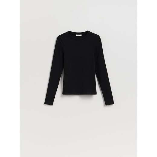 Reserved - Prążkowany longsleeve - czarny Reserved XS Reserved