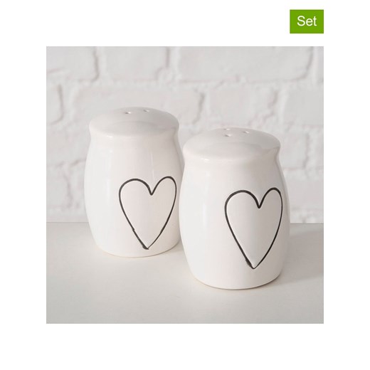 Boltze 2-częściowy zestaw &quot;Core&quot; w kolorze biało-czarnym - wys. 8 cm ze sklepu Limango Polska w kategorii Młynki do soli i pieprzu - zdjęcie 186216957