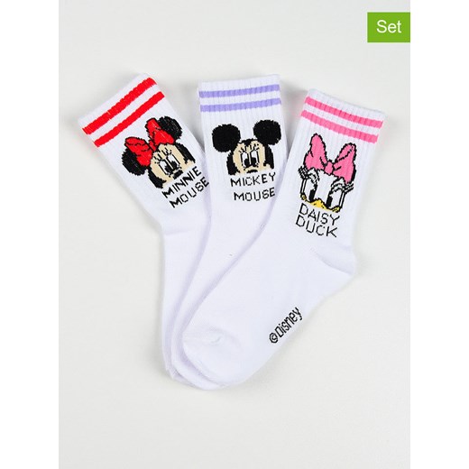 Disney Minnie Mouse Skarpety (3 pary) "Minnie" w kolorze białym 31-34 okazyjna cena Limango Polska