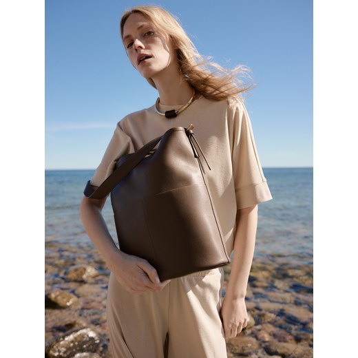 Reserved - Torebka shopper - ciemnozielony Reserved ONE SIZE Reserved okazyjna cena