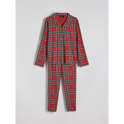Reserved - Dwuczęściowa piżama w świąteczną kratę - czerwony Reserved XXL wyprzedaż Reserved