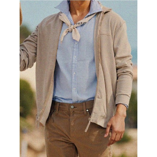 Sinsay - Bluza z długim rękawem - beżowy ze sklepu Sinsay w kategorii Bluzy męskie - zdjęcie 186218018