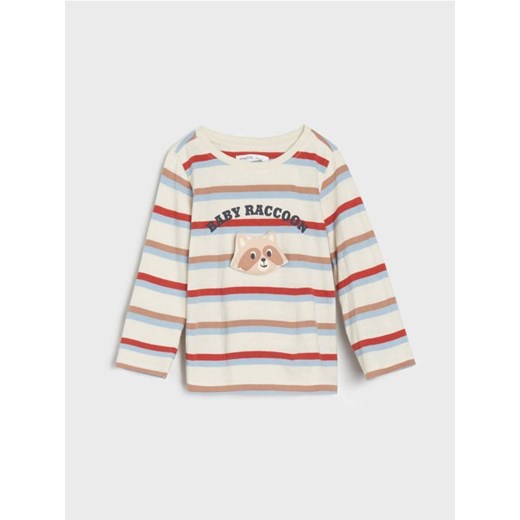 Sinsay - Koszulka z długimi rękawami - kremowy ze sklepu Sinsay w kategorii Kaftaniki i bluzki - zdjęcie 186218025