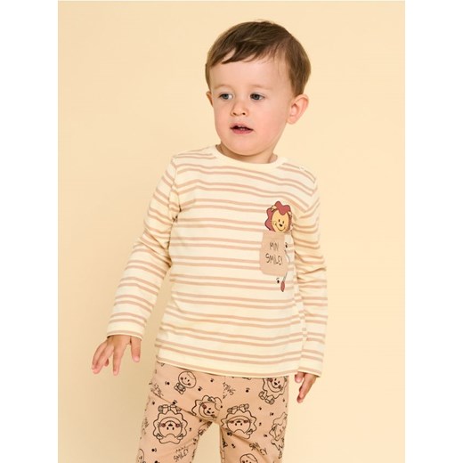 Sinsay - Koszulka z długimi rękawami Mini Smiley - kremowy - id: 728EM-01X - marki Sinsay - 186218026 Sinsay - Koszulka z długimi rękawami Mini Smiley - kremowy ze sklepu Sinsay w kategorii Kaftaniki i bluzki - zdjęcie 186218026