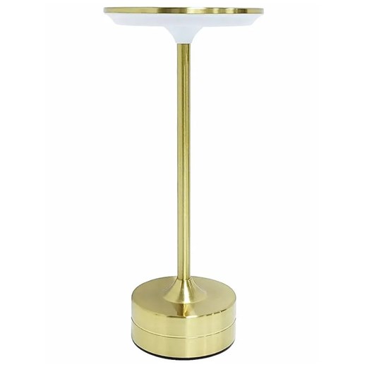 Minimalistyczna lampa stołowa złota P1-R01 ze sklepu Edinos.pl w kategorii Lampy stołowe - zdjęcie 186218768