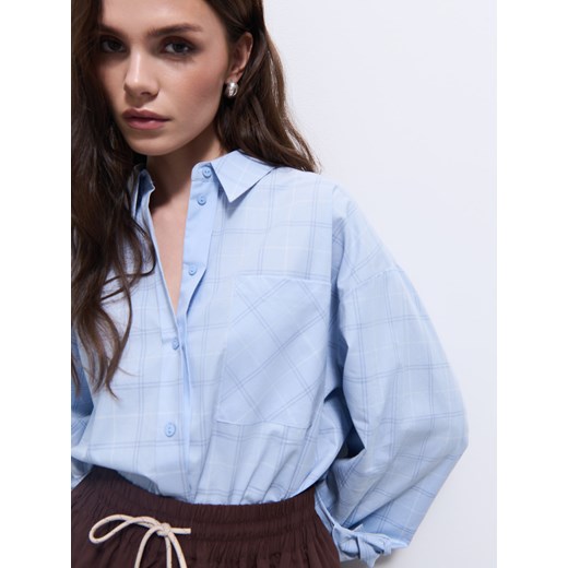 Mohito - Bawełniana koszula - błękitny ze sklepu Mohito w kategorii Koszule damskie - zdjęcie 186219809