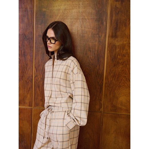 Mohito - Koszula w kratę - beżowy ze sklepu Mohito w kategorii Koszule damskie - zdjęcie 186219819