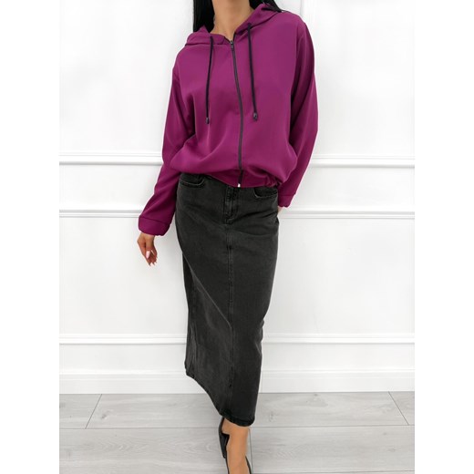 Fioletowa Bluza z Kapturem Modnakiecka.pl 38 ModnaKiecka.pl