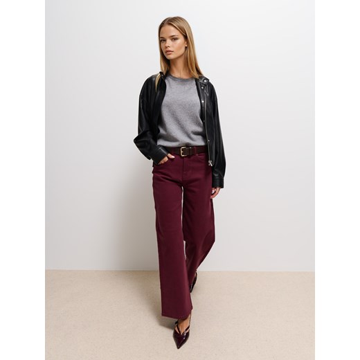 Mohito - Jeansy wide leg petite - mahoń ze sklepu Mohito w kategorii Jeansy damskie - zdjęcie 186222067