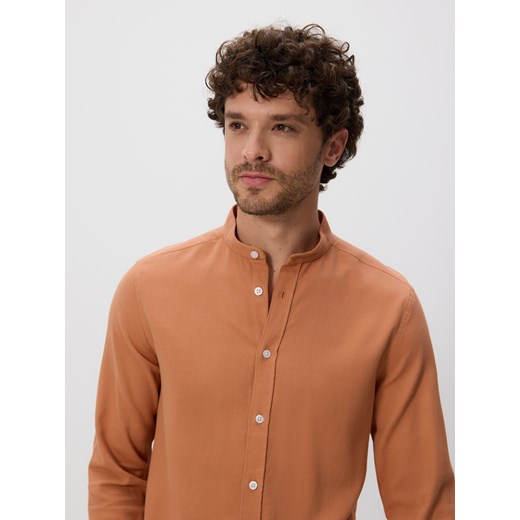 Reserved - Koszula super slim z bawełny egipskiej - brzoskwiniowy ze sklepu Reserved w kategorii Koszule męskie - zdjęcie 186222176