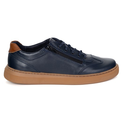Buty męskie skóra naturalna  OLIVIER 7142DT granatowe ze sklepu butyolivier w kategorii Półbuty męskie - zdjęcie 186222866