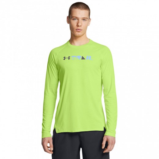 Męski longsleeve do biegania Under Armour UA Trail Run Graphic Ls - zielony ze sklepu Sportstylestory.com w kategorii T-shirty męskie - zdjęcie 186223168