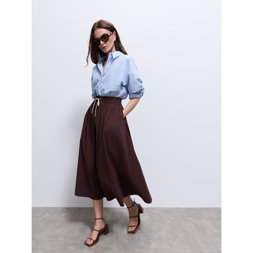 Mohito - Spódnica midi - ciemnobrązowy ze sklepu Mohito w kategorii Spódnice - zdjęcie 186224319