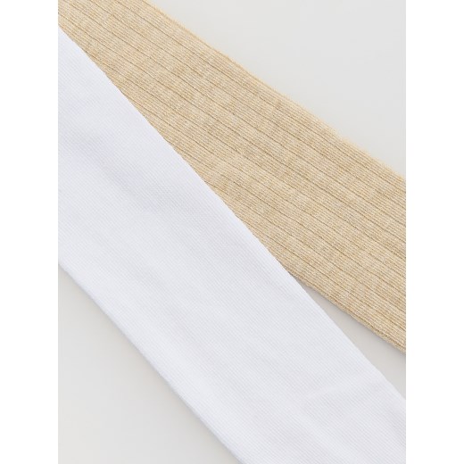 Reserved - Bawełniane rajstopy 2 pack - złamana biel Reserved 56/62 (0-3 m.) Reserved