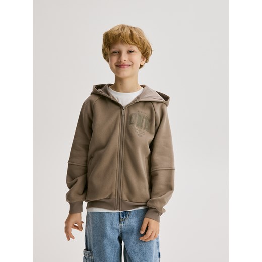 Reserved - Bluza z kapturem - ciemnobrązowy ze sklepu Reserved w kategorii Bluzy chłopięce - zdjęcie 186225308