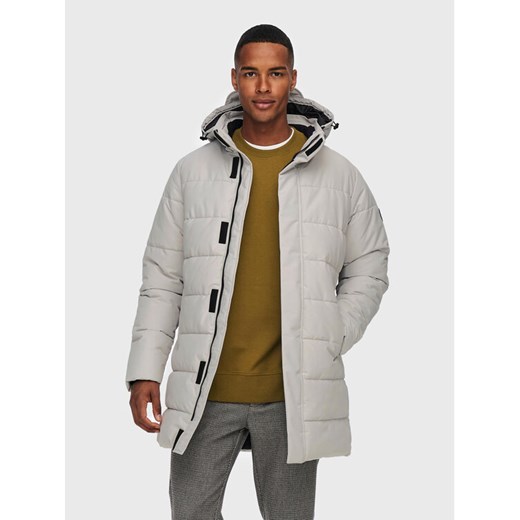 Only & Sons Kurtka zimowa Carl Long 22020156 Szary Regular Fit ze sklepu MODIVO w kategorii Kurtki męskie - zdjęcie 186226067