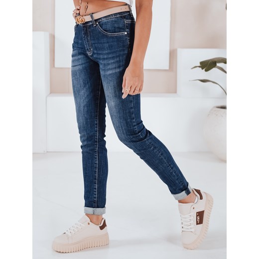Spodnie damskie jeansowe EMILY ROSE niebieskie Dstreet UY1600 ze sklepu DSTREET.PL w kategorii Jeansy damskie - zdjęcie 186227418