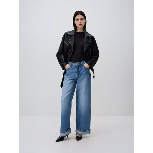 Reserved - Kurtka ramoneska z paskiem - czarny Reserved XL Reserved