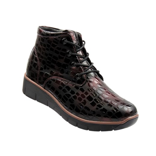 Ocieplane botki damskie - Cambell 25-40317, bordowe ze sklepu ulubioneobuwie w kategorii Botki - zdjęcie 186228728