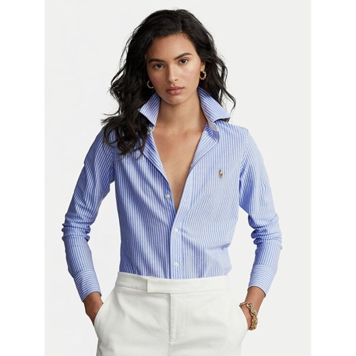Polo Ralph Lauren Koszula Oxford 211664416 Błękitny Slim Fit ze sklepu MODIVO w kategorii Koszule damskie - zdjęcie 186229636