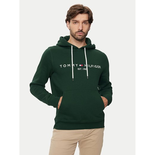 Tommy Hilfiger Bluza Logo MW0MW11599 Zielony Regular Fit ze sklepu MODIVO w kategorii Bluzy męskie - zdjęcie 186229648