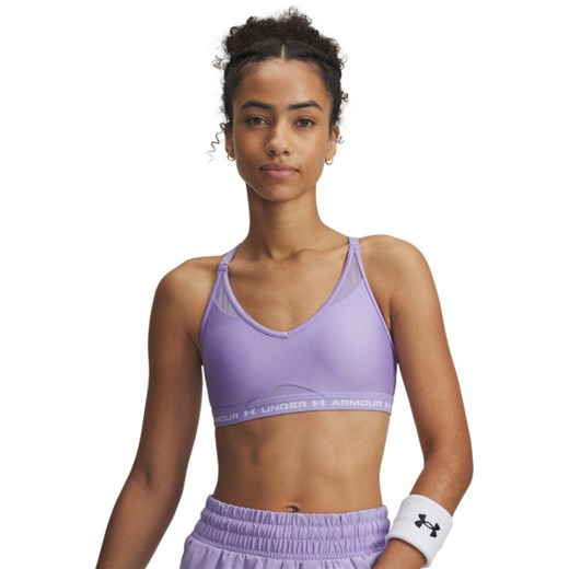 Biustonosz treningowy Under Armour UA Crossback Low Bra - fioletowy ze sklepu Sportstylestory.com w kategorii Biustonosze - zdjęcie 186230095