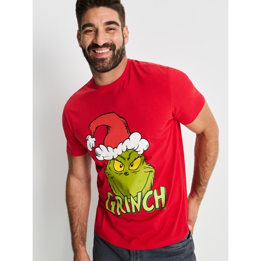 Sinsay - Koszulka z krótkim rękawem Grinch - czerwony Sinsay XL Sinsay