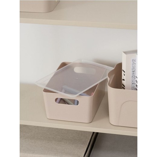 Sinsay - Pojemnik do przechowywania z pokrywką - beżowy ze sklepu Sinsay w kategorii Kosze i pudełka na zabawki - zdjęcie 186231429