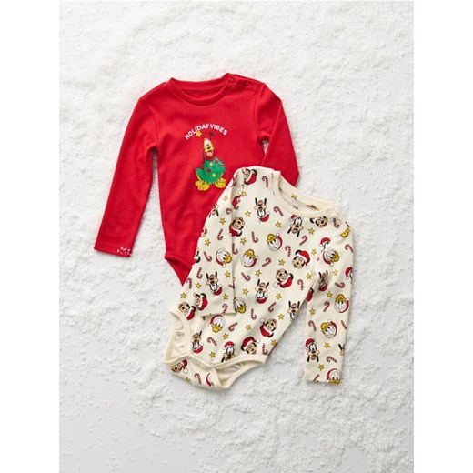 Sinsay - Body 2 pack Mickey Mouse - czerwony - id: 798EM-33X - marki Sinsay - 186231519 Sinsay - Body 2 pack Mickey Mouse - czerwony ze sklepu Sinsay w kategorii Body niemowlęce - zdjęcie 186231519