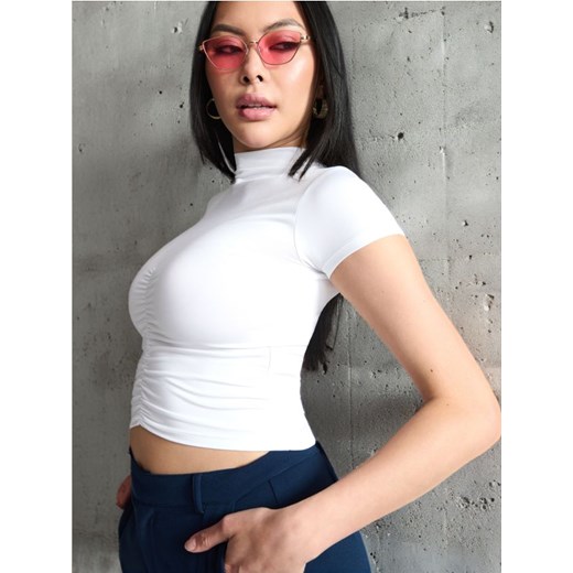 Sinsay - Bluzka ze stójką - biały ze sklepu Sinsay w kategorii Bluzki damskie - zdjęcie 186231539