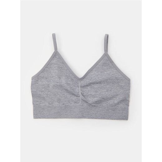 Sinsay - Bezszwowy top biustonoszowy - szary ze sklepu Sinsay w kategorii Biustonosze - zdjęcie 186231546